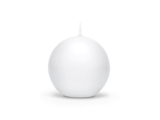 Svíčka koule, matná bílá, 6 cm