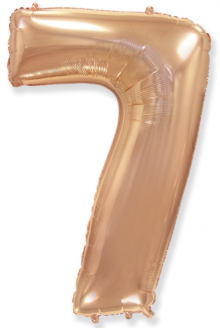 Fóliový balónek FlexMetal, číslo 7, barva rose gold, 102cm