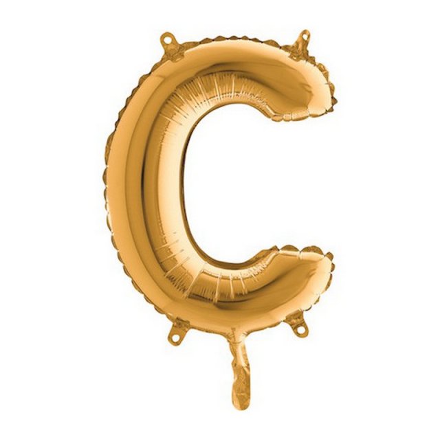 Fóliový balónek zlaté písmeno "C" - 35cm