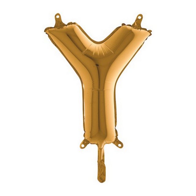Fóliový balónek zlaté písmeno "Y" - 35cm