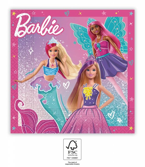 Ubrousky papírové EKO - Barbie 33x33 cm, 20 ks