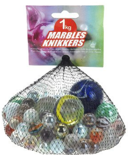 Skleněné cvrnkací kuličky, zn. Marbles, výhodné balení 1kg