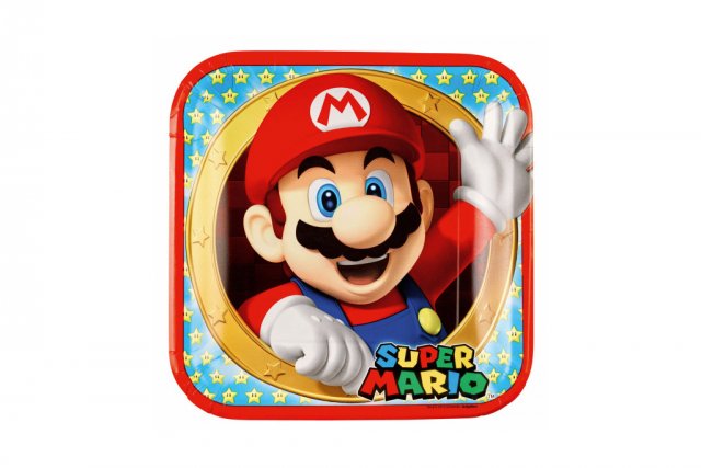 EKO Papírové party talíře "Super Mario" 23 cm, set 8ks