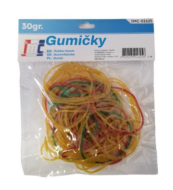 Gumičky 30g, transparentní barevné