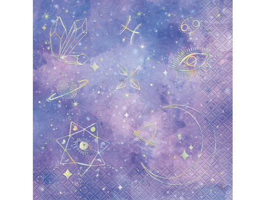 Papírové ubrousky - Galaxy fialové 16ks/33x33cm