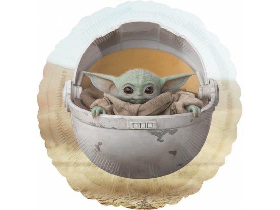 Star Wars Baby Yoda / Grogu, 43 cm - kruhový fóliový balónek