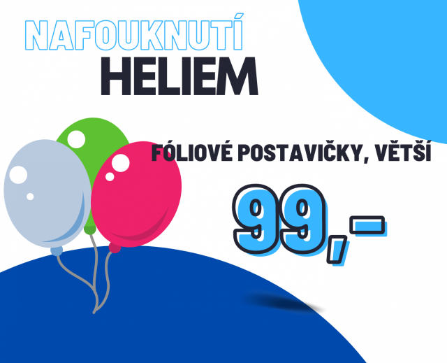 Helium - nafouknutí - fóliové postavičky, větší