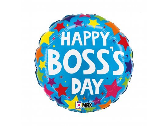 Fóliový balónek Šéfův den / Happy Boss day, kruh, velikost 46 cm (zn. GRABO)