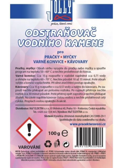 Odstraňovač vodního kamene, 100g (zn. Jolly)