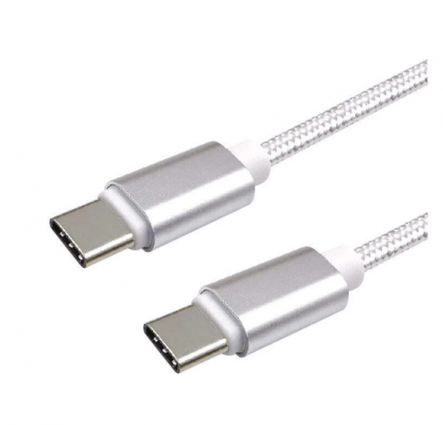 Kabel USB-C na USB-C, 3A pro PD nabíječky až 60W, 1m, bílá (zn. Winner Group)