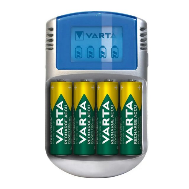 VARTA LCD charger + 4xAA 2600 mAh + adaptér 12V + USB in