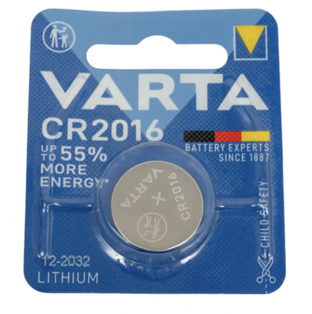 VARTA CR2016, knoflíková baterie 3V, 90mAh, lithiová, 1ks