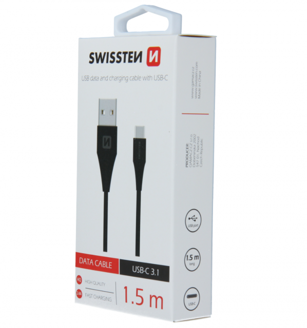 Datový kabel USB-C 3.1, délka 1.5m (zn. SWISSTEN)