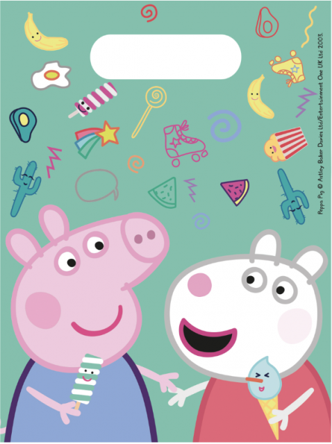 Igelitové taštičky Prasátko Pepina / Peppa Pig, rozměr 16.5x23cm, set 6ks (zn. Procos)