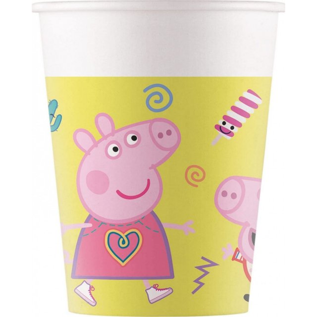 Kelímky papírové EKO - Prasátko Pepa - Pepina / Peppa pig, 200ml, set 8ks (zn. Procos)