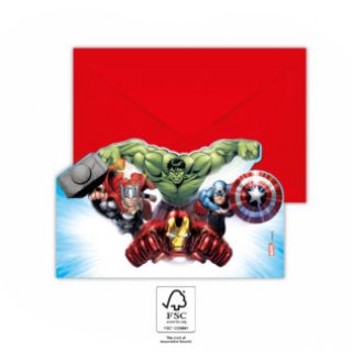 Pozvánky a obálky EKO - Avengers (Marvel) 6ks