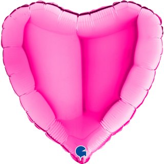 Fóliový balónek srdce - magenta, 46cm