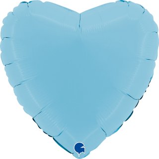 Fóliový balónek srdce - matně sv. modré, 46cm