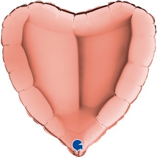 Fóliový balónek "Srdce" růžovo-zlaté, 46cm