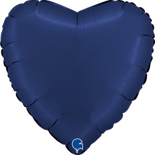 Fóliový balónek "Srdce" saténově NAVY, modrý 46cm