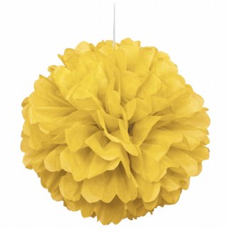 Dekorační závěsný pom pom žlutý, 40cm