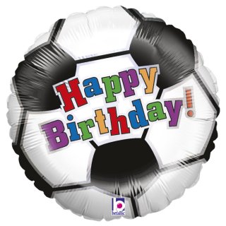 Fóliový balónek Fotbal "Happy birthday", zn. GRABO - 46cm