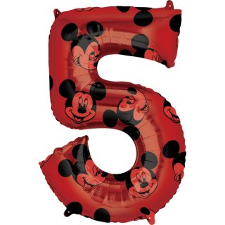 Fóliový balónek číslice "5 " - Mickey Mouse, 66cm