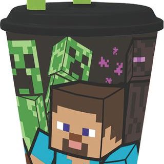 Kelímek s brčkem "MINECRAFT", 430ml