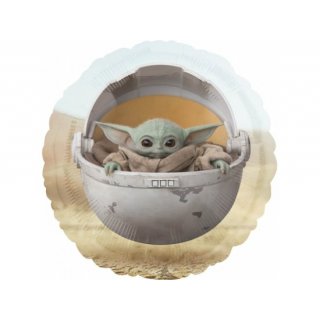 Star Wars Baby Yoda / Grogu, 43 cm - kruhový fóliový balónek