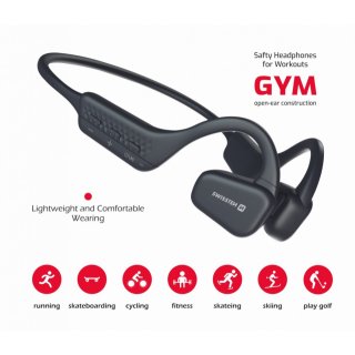 Swissten Gym Air Conduction Bluetooth Sluchátka - černá