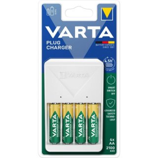 Nabíječka VARTA PLUG CHARGER + 4 AA nabíjecí baterie R6 2100mAh