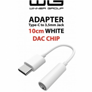 Adaptér Type C + 3.5mm jack-DAC chip (bílý)