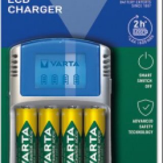 VARTA LCD charger + 4xAA 2600 mAh + adaptér 12V + USB in