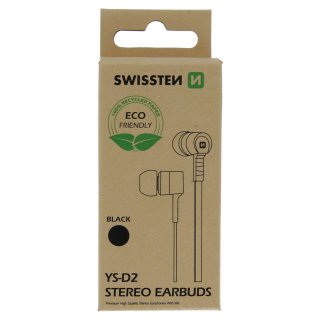 Sluchátka Earbuds Rainbow YS-D2, černé (ECO BALENÍ) (zn. SWISSTEN)