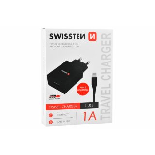 Nabíjecí adaptér SWISSTEN s kabelem Lightning / vstup 1 USB-A (zn. SWISSTEN)