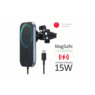 Magnetický držák do ventilace auta s bezdrátovým nabíjením 15W, MagSage compatible (zn. SWISSTEN)