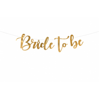 Závěsná girlanda Bride to be, zlatá barva, 80x19cm (zn. PartyDeco)