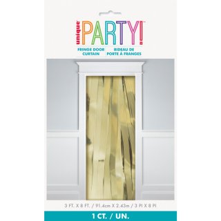 Dekorační fóliový PARTY závěs, zlatá barva, 91x244cm (zn. UNIQUE)