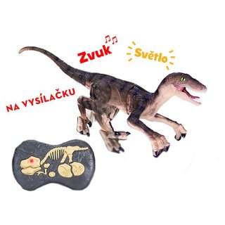 Raptor DINOSAURUS RC na dálkové ovládání, hnědý, 45 cm (zn. WIKY)