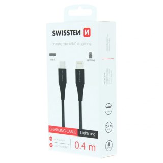 SWISSTEN datový kabel USB-C / Lightning, délka 0.4m