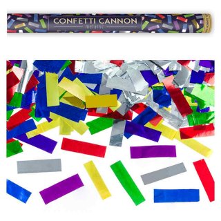 Vystřelovací konfety, barevné - metalické, 60 cm